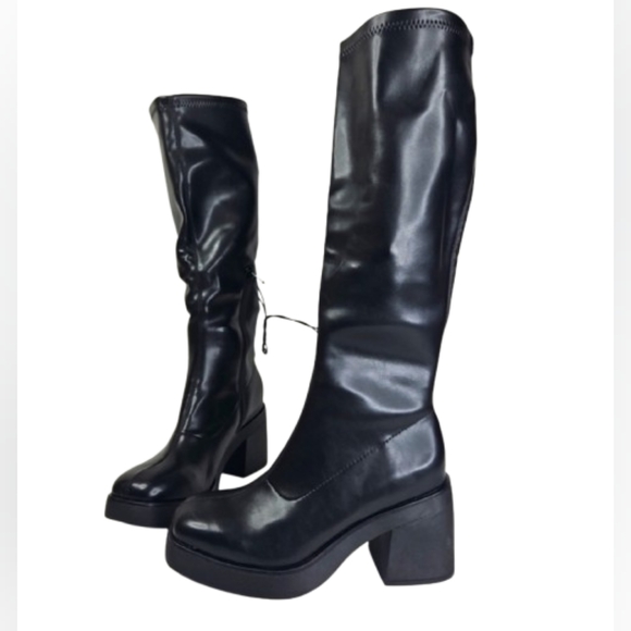 Wild Fable Elegant Knees High Platform Boots  Black New Tall Dress Sizes - Picture 1 of 16